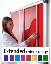 The Vision Acrylic Sliding Door Notice Board Extended Colour Range
